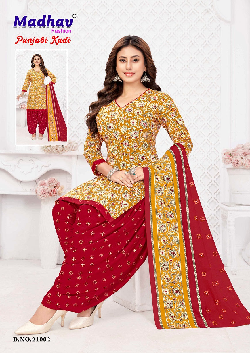 Punjabi Kudi Vol 21 Madhav Fashion Cotton Dress Material Manufacturer India