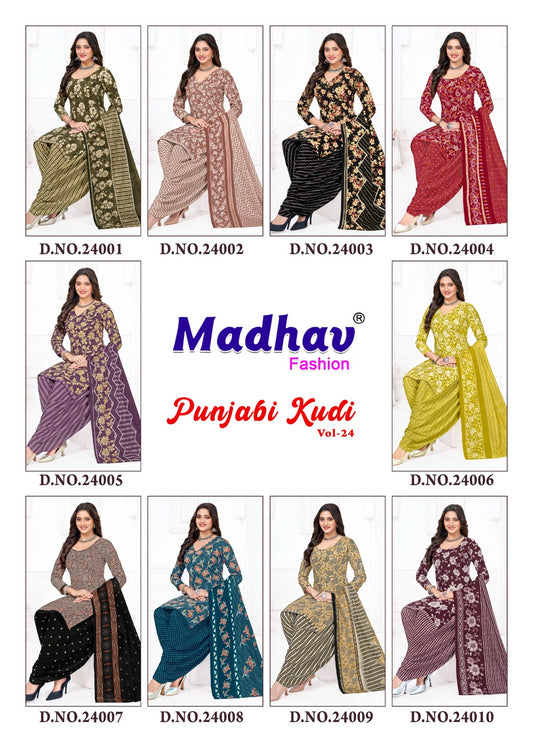 Punjabi Kudi Vol 24 Madhav Fashion Cotton Dress Material Manufacturer Gujarat