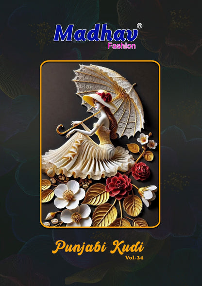 Punjabi Kudi Vol 24 Madhav Fashion Cotton Dress Material Manufacturer Gujarat
