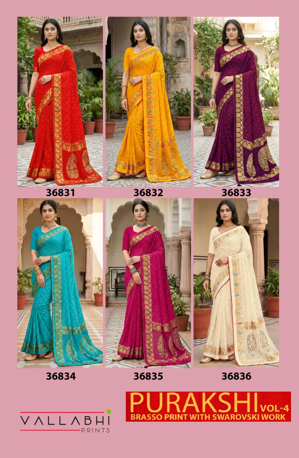 Purakshi Vol 4 Vallabhi Prints Brasso Sarees Supplier Gujarat