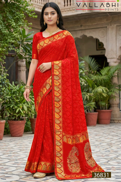 Purakshi Vol 4 Vallabhi Prints Brasso Sarees Supplier Gujarat