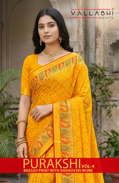 Purakshi Vol 4 Vallabhi Prints Brasso Sarees Supplier Gujarat