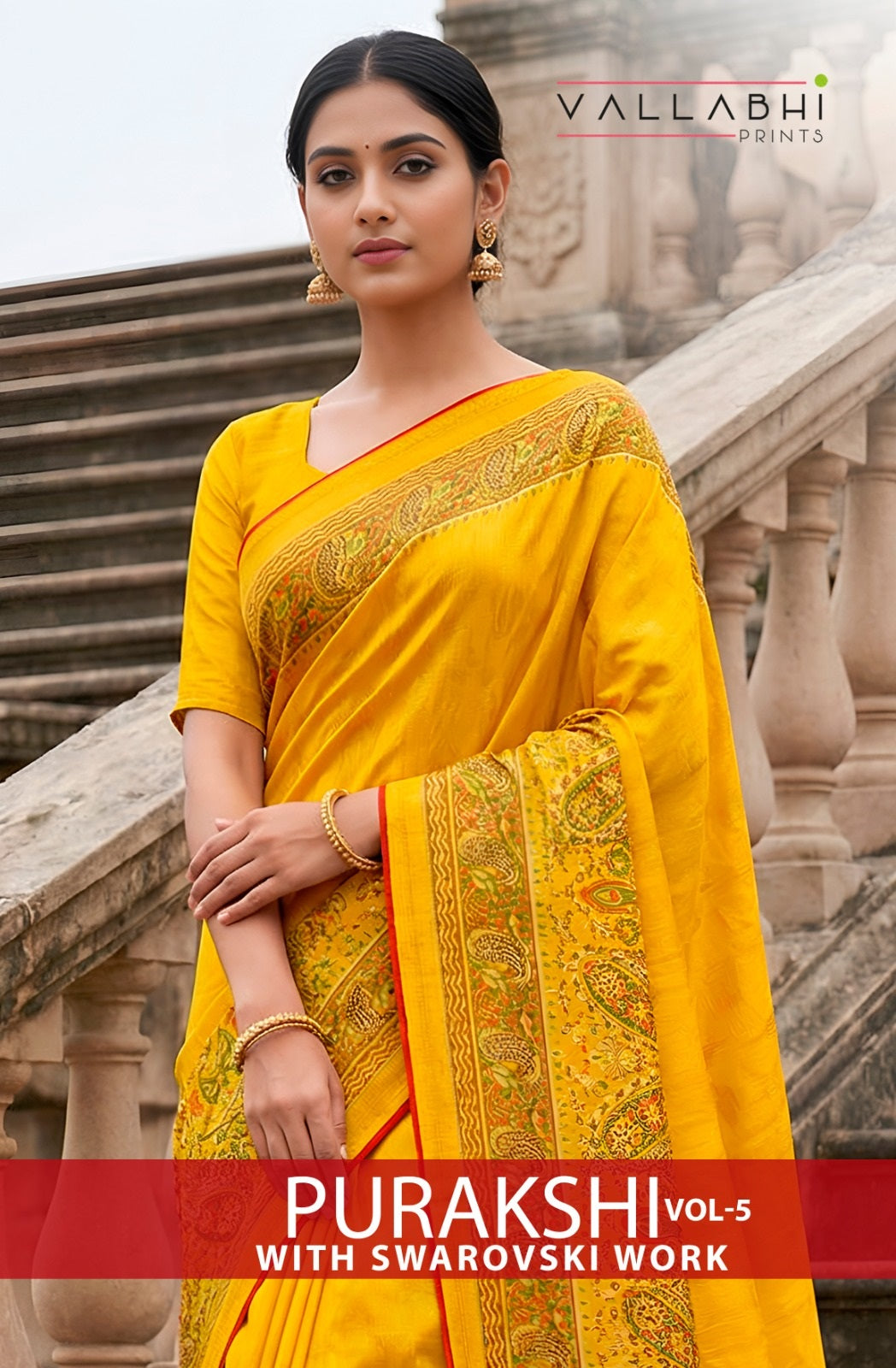 Purakshi Vol 5 Vallabhi Prints Brasso Sarees Exporter Gujarat