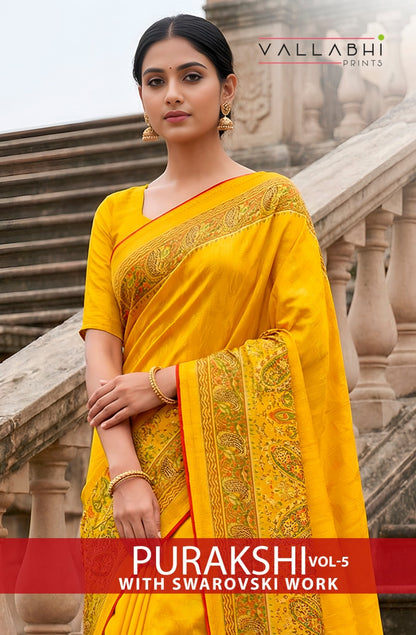 Purakshi Vol 5 Vallabhi Prints Brasso Sarees Exporter Gujarat