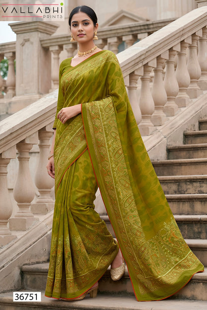 Purakshi Vol 5 Vallabhi Prints Brasso Sarees Exporter Gujarat