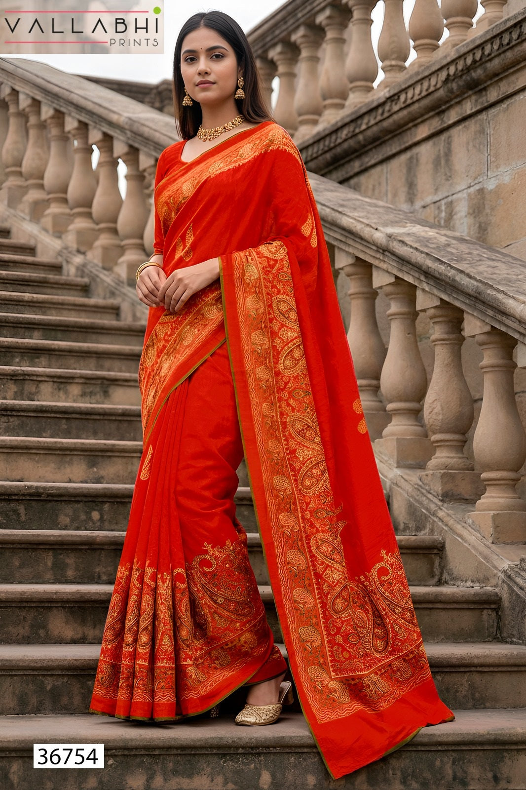 Purakshi Vol 5 Vallabhi Prints Brasso Sarees Exporter Gujarat