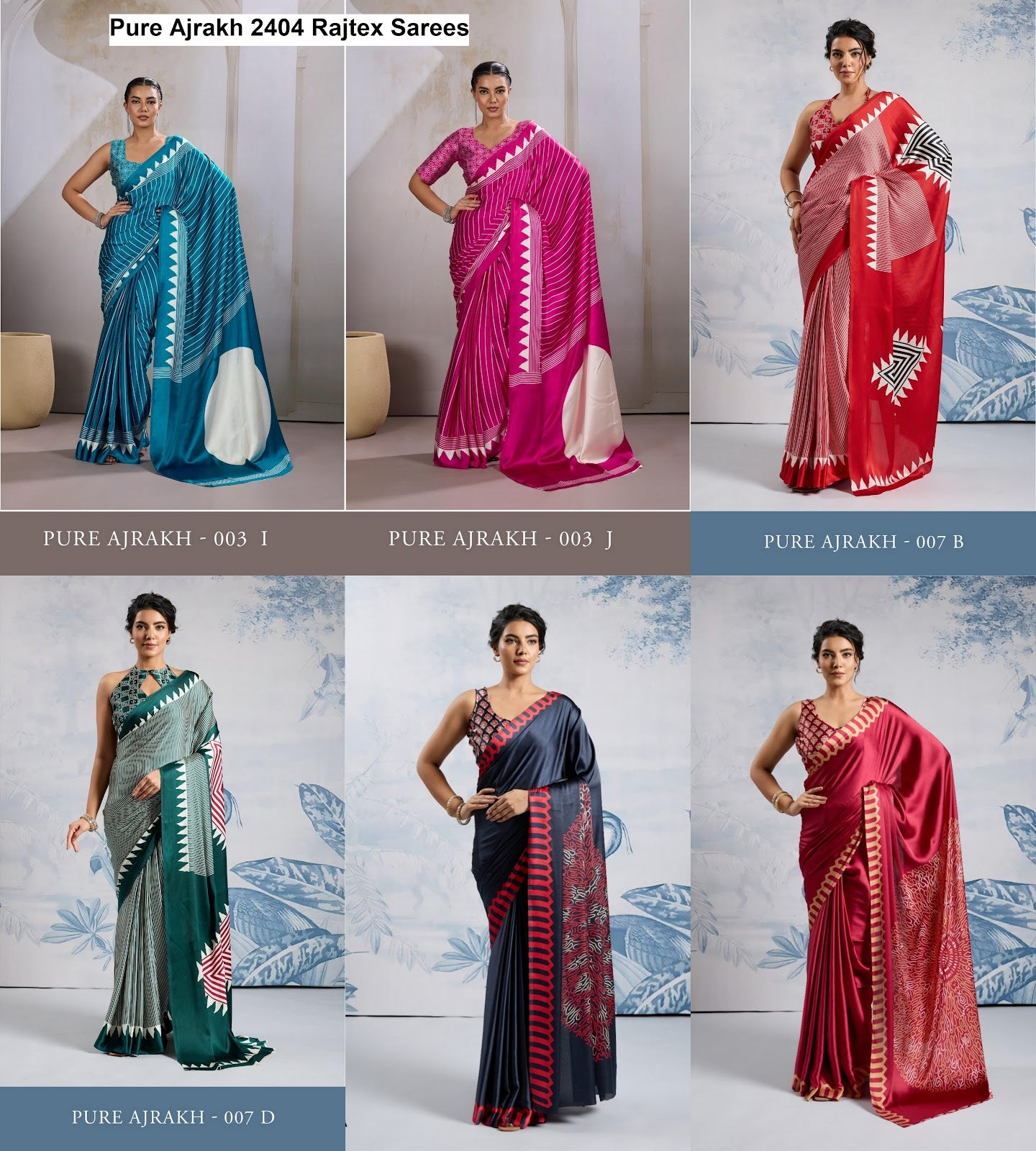 Pure Ajrakh 2404 Rajtex Modal Satin Sarees Wholesale