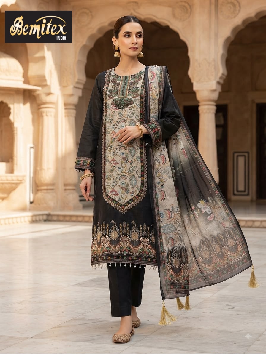 Pure Chinon 2408 Bemitex Pakistani Readymade Suits Wholesaler Ahmedabad