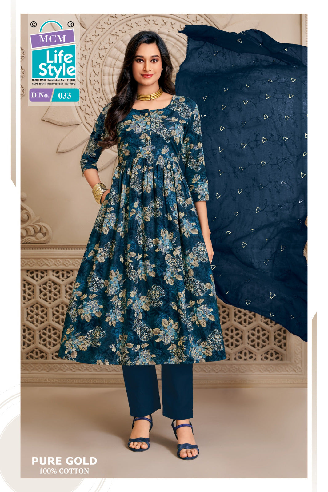 Pure Gold Vol 2 Mcm Lifestyle Cotton Readymade Anarkali Suits Wholesaler India