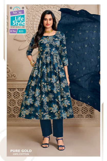Pure Gold Vol 2 Mcm Lifestyle Cotton Readymade Anarkali Suits Wholesaler India