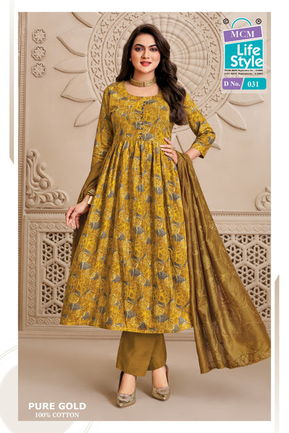 Pure Gold Vol 2 Mcm Lifestyle Cotton Readymade Anarkali Suits Wholesaler India