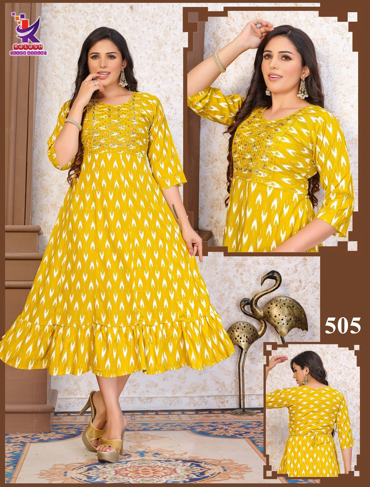 Pure One 4 Mlm Kalash Lifestyle Rayon 14Kg Anarkali Kurtis Wholesale Price