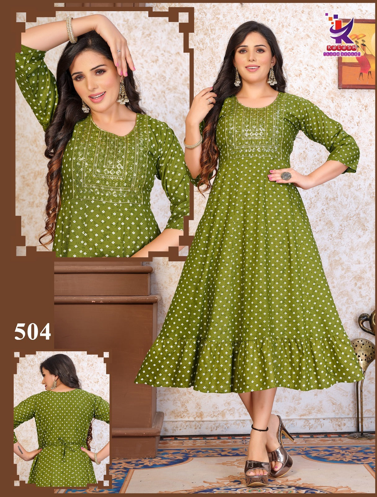 Pure One 4 Mlm Kalash Lifestyle Rayon 14Kg Anarkali Kurtis Wholesale Price