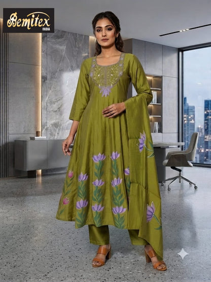 Pure Roman 1508 Bemitex Readymade Anarkali Suits Exporter Ahmedabad