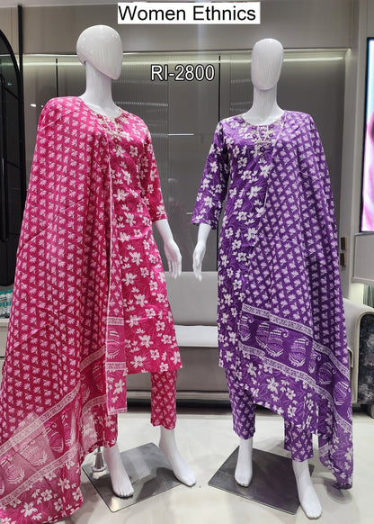 Pure Soft Cotton  2205 Women Ethnics Readymade Pant Style Suits Wholesale Rate