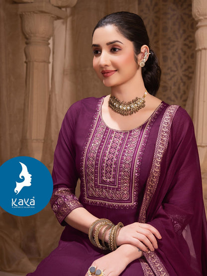 Purkha Kaya Rayon Readymade Anarkali Suits Supplier Gujarat