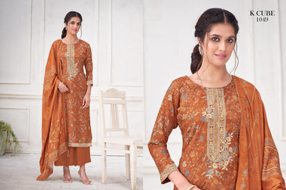 Purna 1049 K Cube Muslin Plazzo Style Suits Wholesaler Gujarat