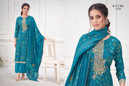 Purna 1049 K Cube Muslin Plazzo Style Suits Wholesaler Gujarat