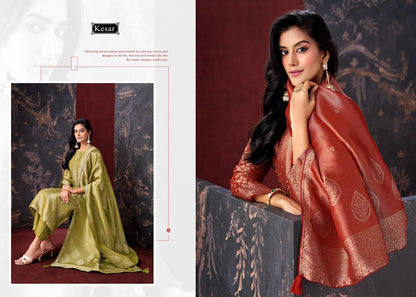 Purnima Kesar Viscose Karachi Salwar Suits Manufacturer Ahmedabad