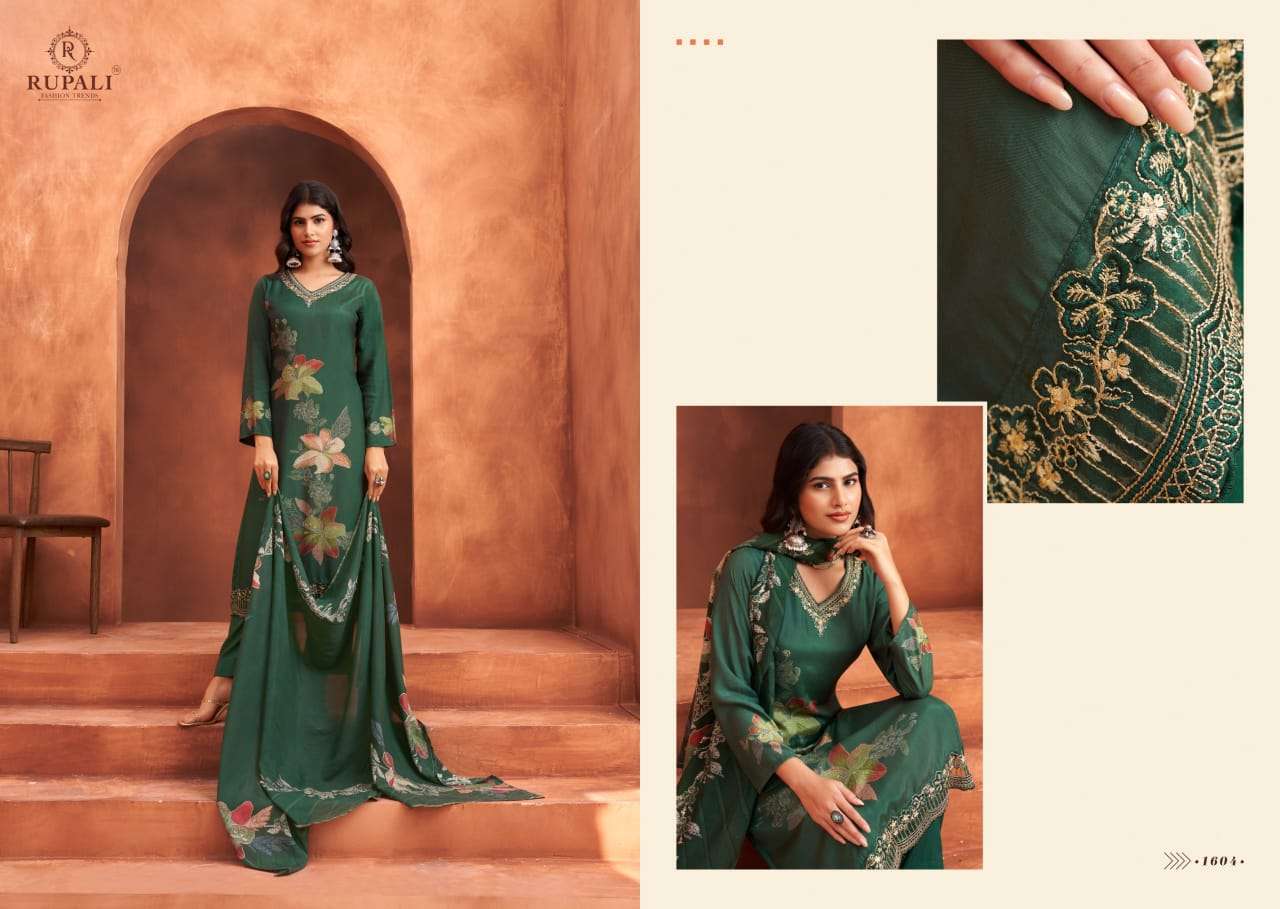 Purple Hazel Rupali Pure Muslin Pant Style Suits Wholesale Rate
