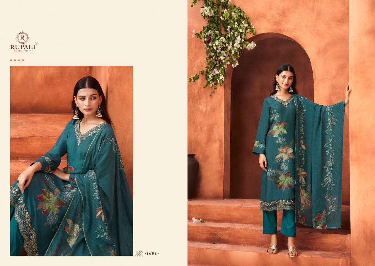 Purple Hazel Rupali Pure Muslin Pant Style Suits Wholesale Rate
