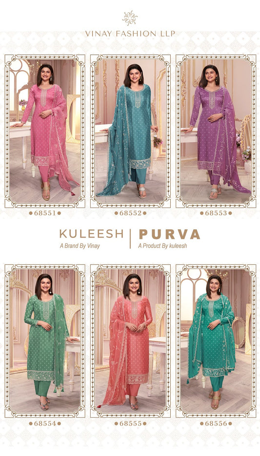 Purva-Kuleesh Vinay Fashion Llp Silk Georgette Pant Style Suits Supplier