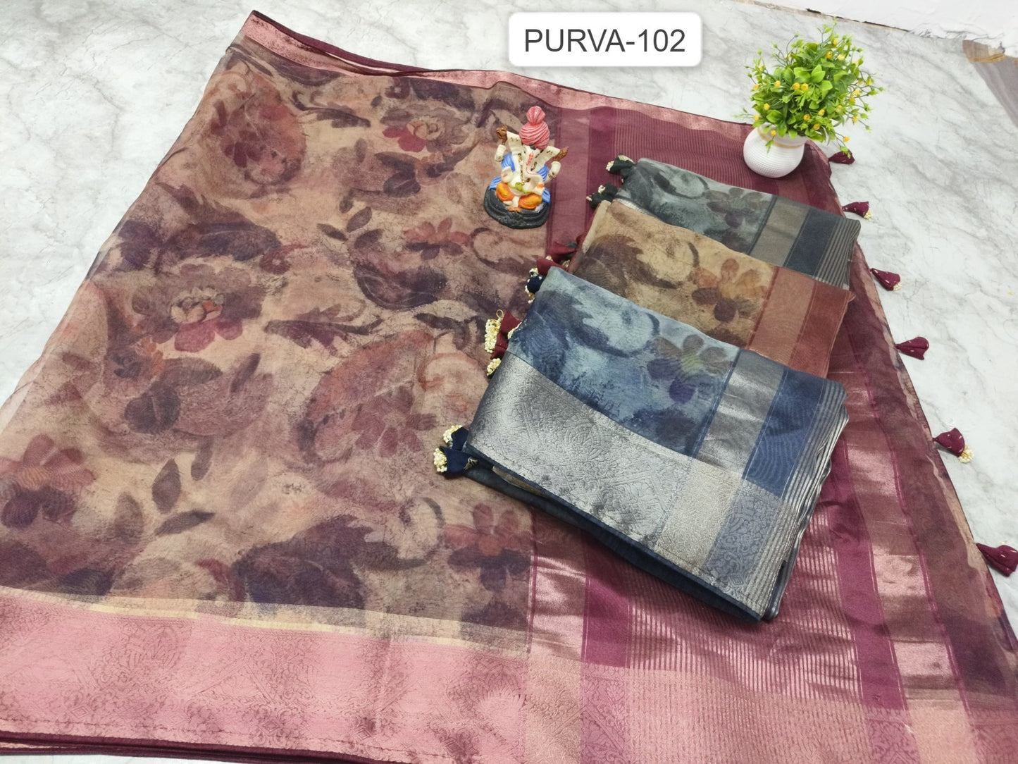 Purva 102 Kalpveli Natural Jute Sarees