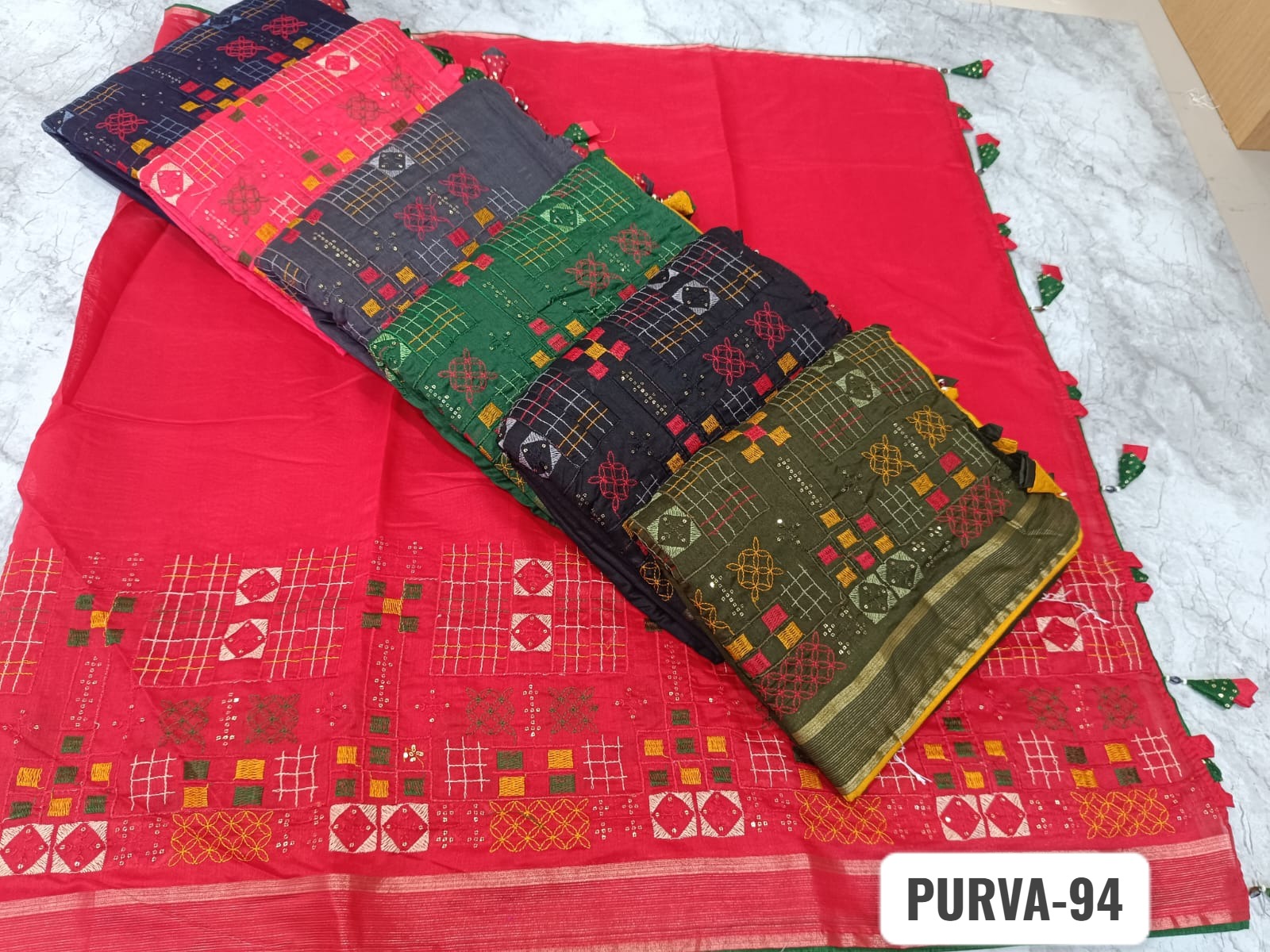 Purva 94 Kalpveli Soft Cotton Sarees Exporter Gujarat