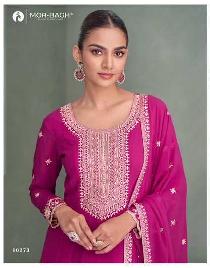 Purva Aashirwad Mor Bagh Georgette Gown Dupatta Set Supplier Gujarat