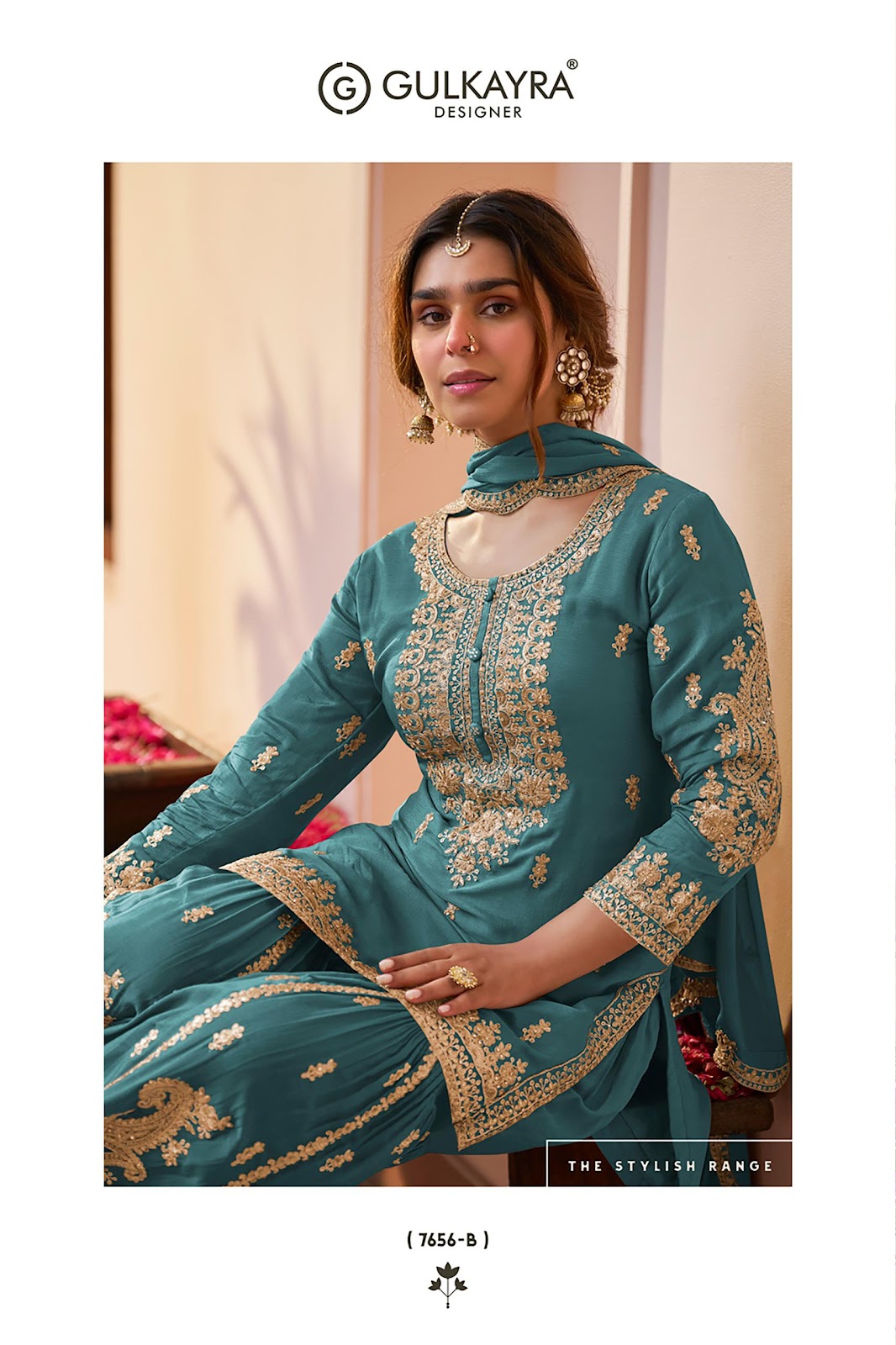 Purva Gulkayra Designer Chinnon Readymade Sharara Suits Exporter