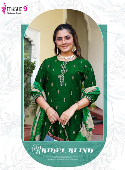 Purva Vol 1 Mystic 9 Banglori Silk Readymade Pant Style Suits Wholesale Price