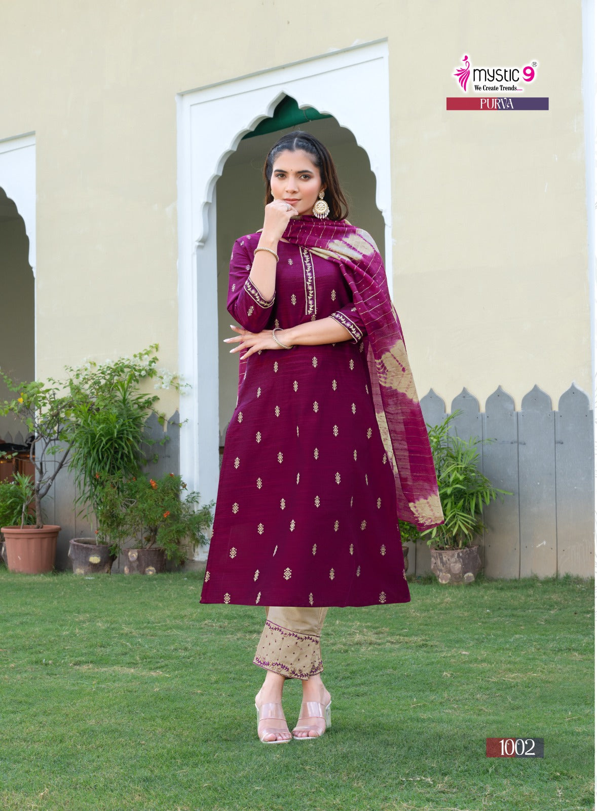 Purva Vol 1 Mystic 9 Banglori Silk Readymade Pant Style Suits Wholesale Price