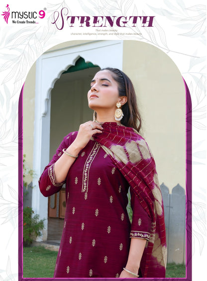 Purva Vol 1 Mystic 9 Banglori Silk Readymade Pant Style Suits Wholesale Price