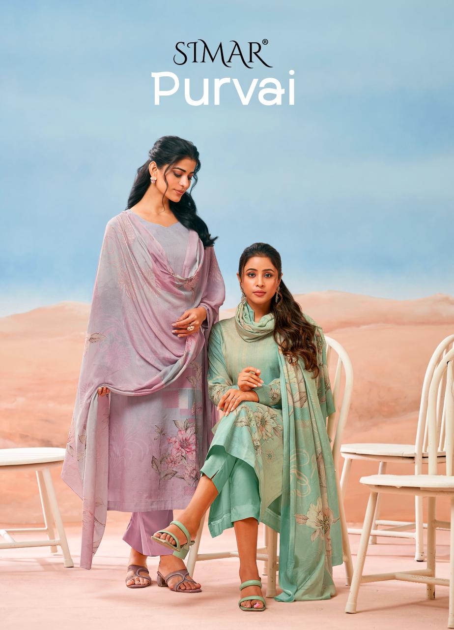 Purvai Simar Lawn Cotton Pant Style Suits Manufacturer Ahmedabad