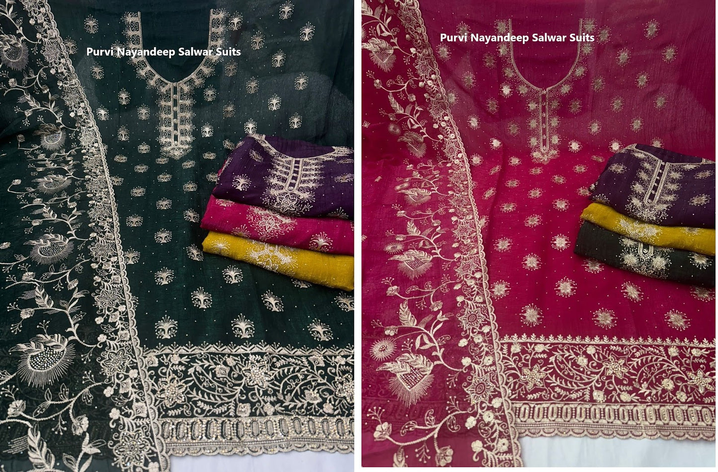 Purvi Nayandeep Silk Salwar Suits Wholesaler