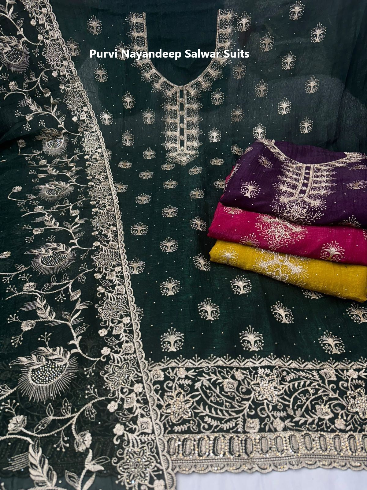 Purvi Nayandeep Silk Salwar Suits Wholesaler
