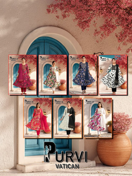 Purvi Prmnt Vatican Readymade Anarkali Suits Manufacturer Gujarat