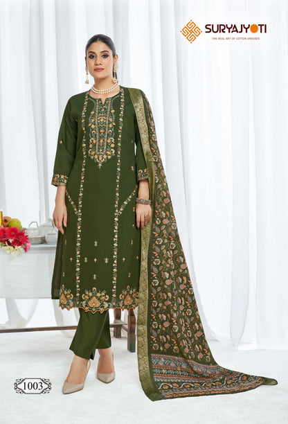 Purvi Vol 1 Suryajyoti Modal Silk Readymade Pant Style Suits Exporter