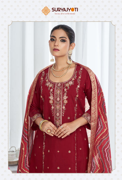 Purvi Vol 1 Suryajyoti Modal Silk Readymade Pant Style Suits Exporter