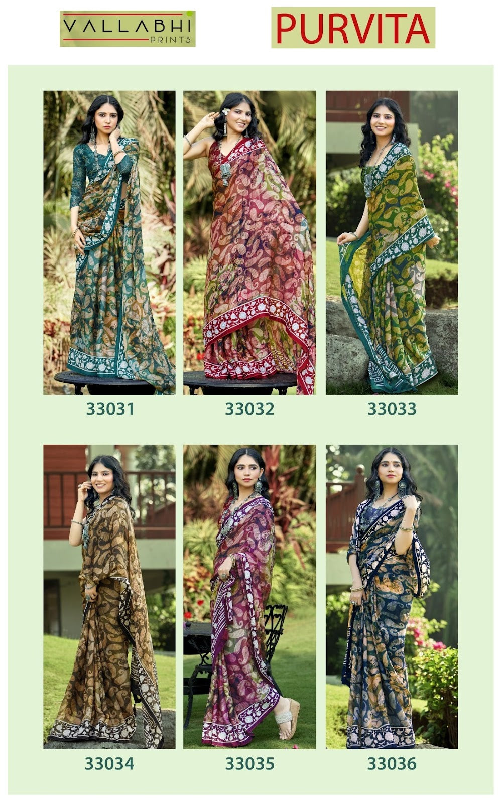Purvita Vallabhi Prints Chiffon Sarees Wholesaler Gujarat