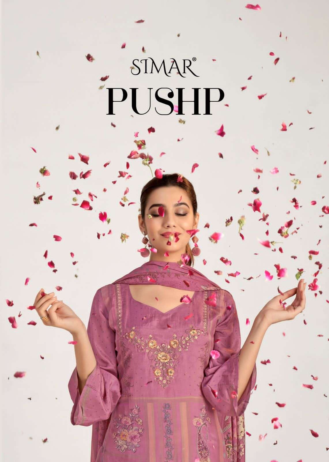 Pushp Simar Viscose Muslin Pant Style Suits Wholesale