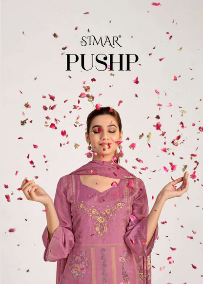 Pushp Simar Viscose Muslin Pant Style Suits Wholesale
