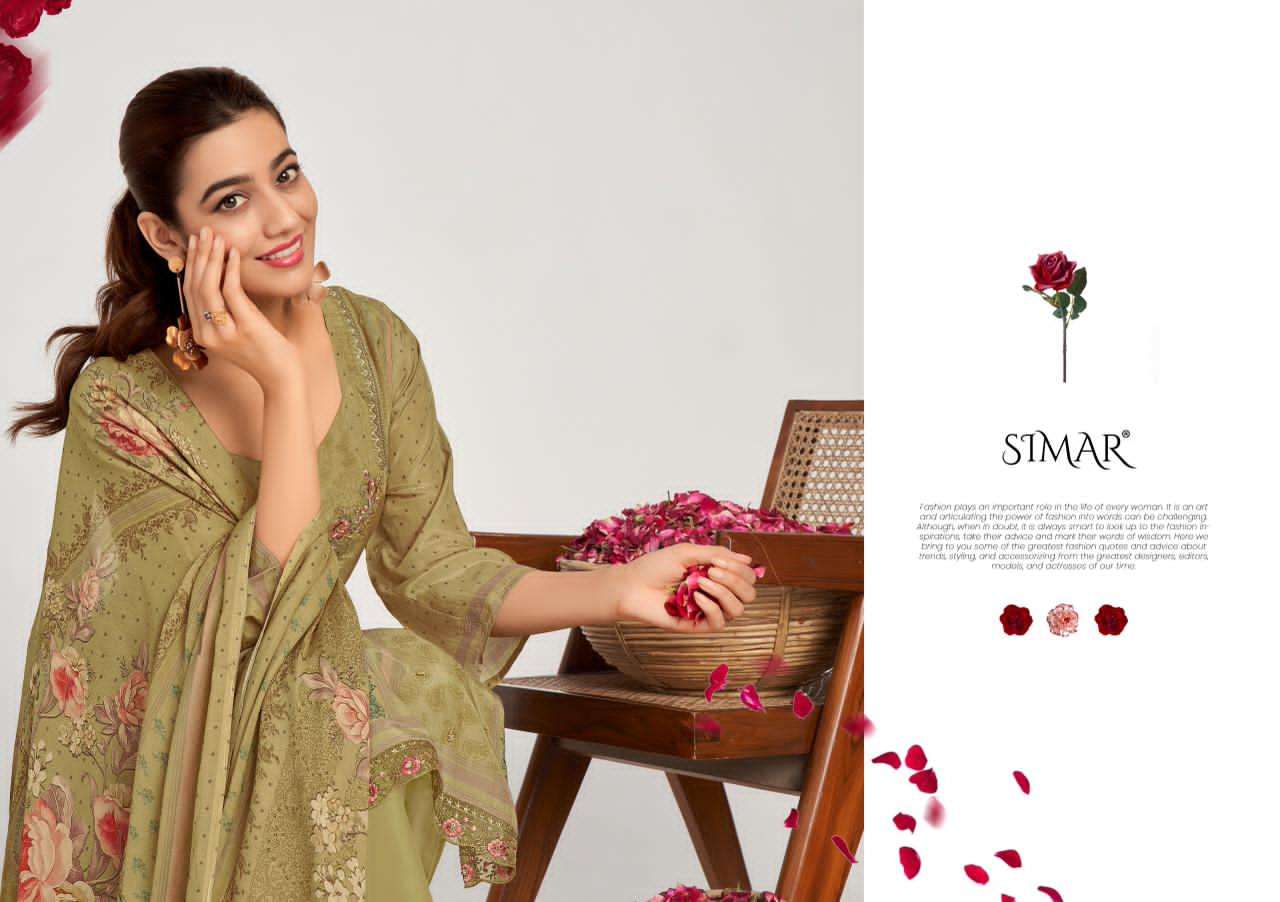 Pushp Simar Viscose Muslin Pant Style Suits Wholesale