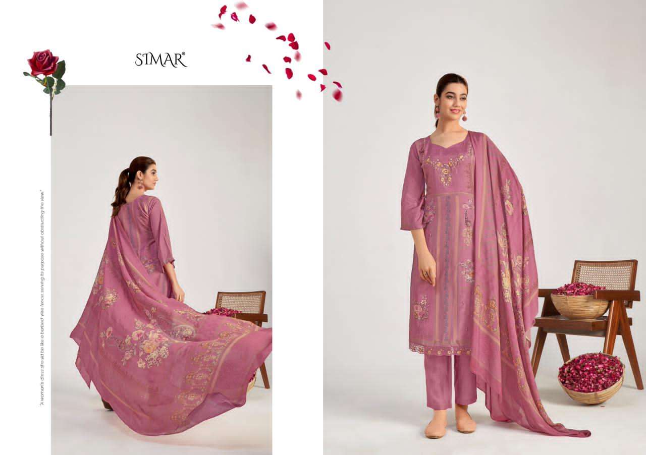 Pushp Simar Viscose Muslin Pant Style Suits Wholesale