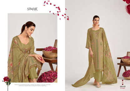 Pushp Simar Viscose Muslin Pant Style Suits Wholesale