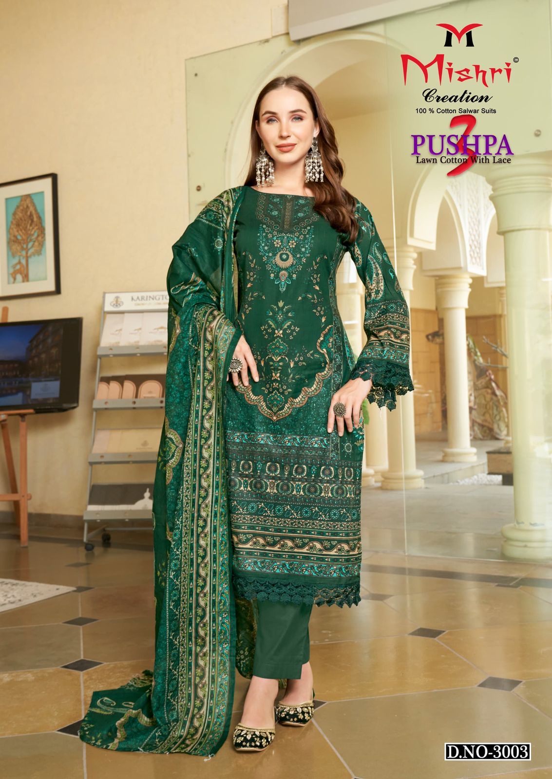 Pushpa 3 Mishri Heavy Lawn Karachi Salwar Suits Wholesale