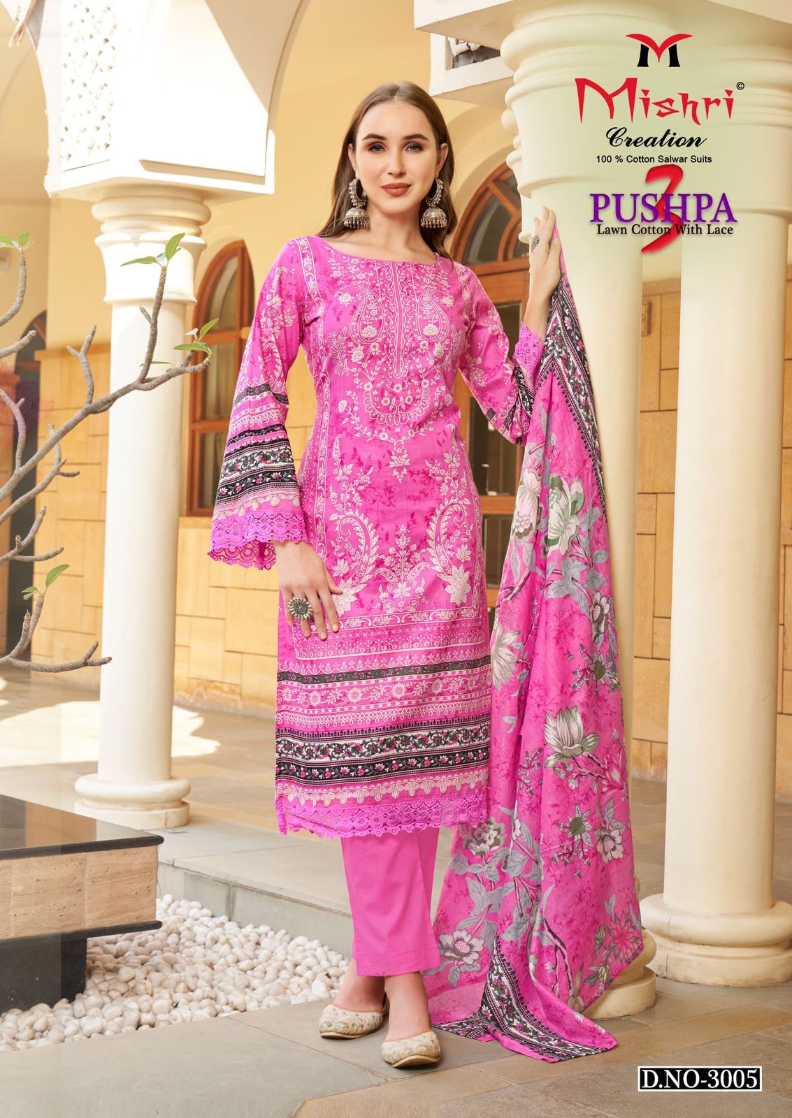 Pushpa 3 Mishri Heavy Lawn Karachi Salwar Suits Wholesale