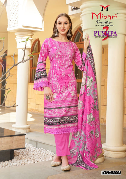 Pushpa 3 Mishri Heavy Lawn Karachi Salwar Suits Wholesale
