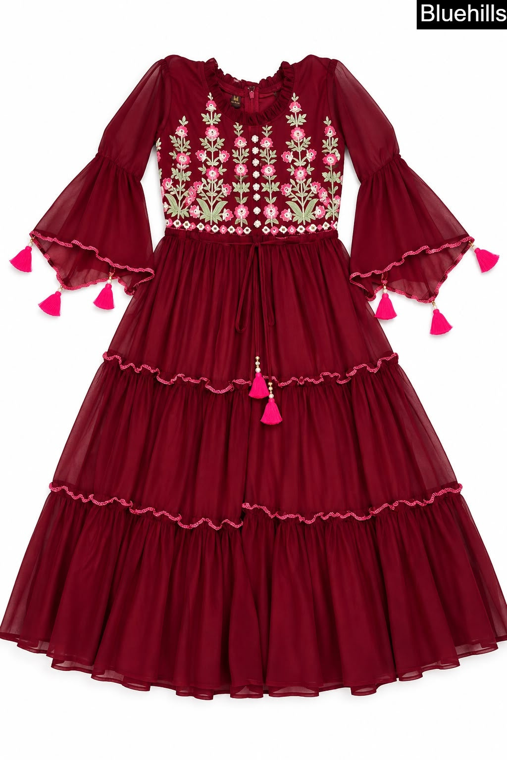 Pushpa Front Slit Bluehills Georgette Kurtis Exporter India