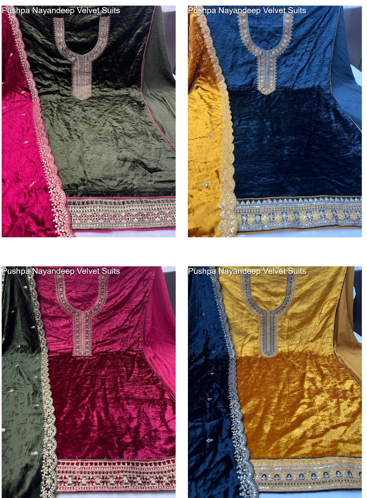 Pushpa Nayandeep Viscose Velvet Suits Wholesaler Ahmedabad